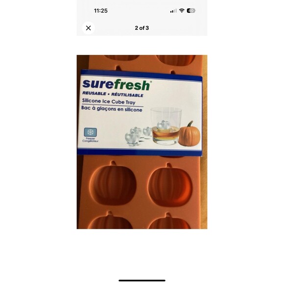 Orange Silicone Pumpkin 10 Mold Ice Cube Tray - Halloween - Craft Candy New - Picture 5 of 5
